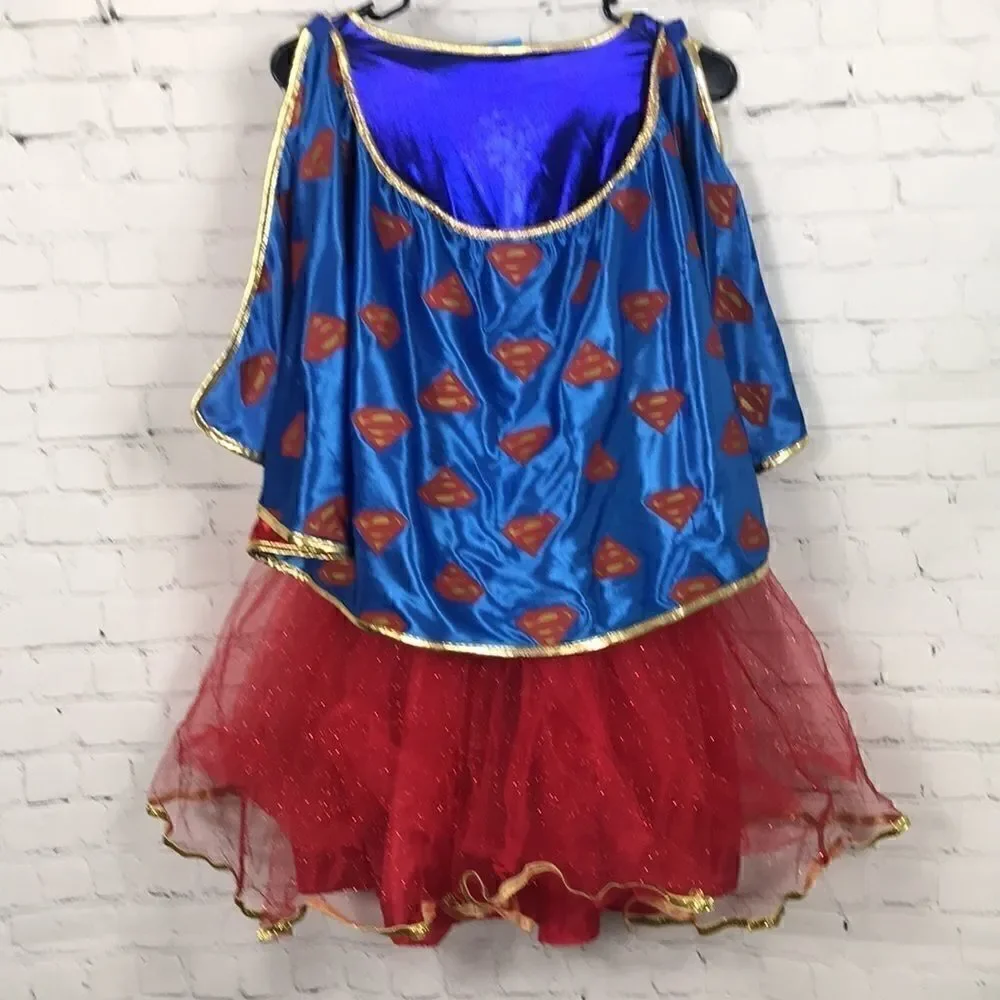 Rubies DC Supergirl Costume 13-14 Lg Cape GUC Halloween